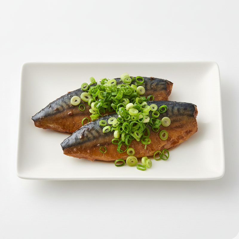 彩り鮮やか！ネギ添え鯖の味噌煮