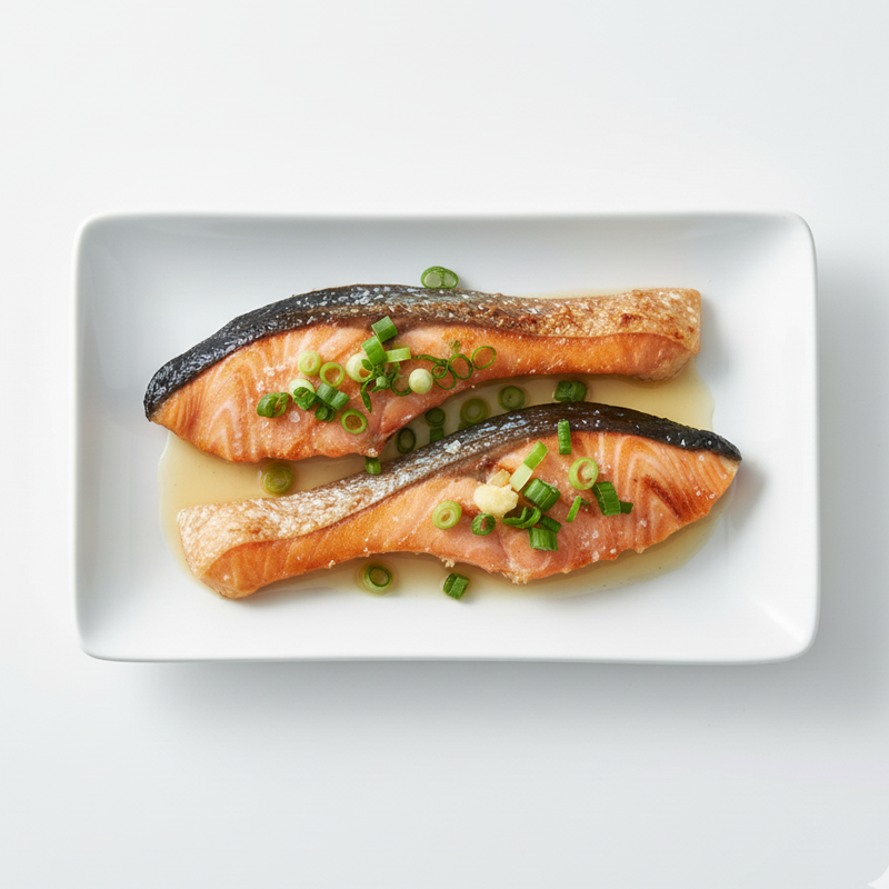 香ばしネギ香る！鮭のバターしょうゆ焼き